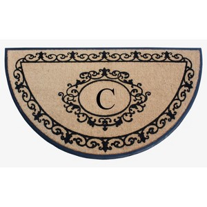 A1HC Natural Coir & Rubber Hand Flocked Large Monogrammed Thick Door Mat 36"x72" Entrance Doormats - 1 of 4