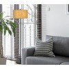 Cal Lighting 100 Watt Octavia Black Metal Pole Lamp with Kraft Shade - 4 of 4