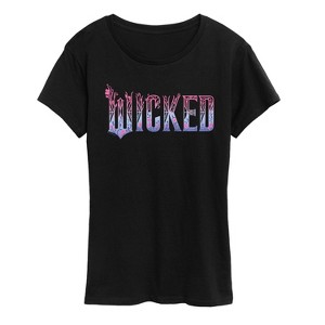 Women's - Wicked - Floral Ombre Logo Short Sleeve Graphic T-Shirt - 1 of 4
