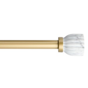 TOWN & COUNTRY LUXE Marbled Flute Single Indoor Curtain Rod and Finial Set - 1 of 2