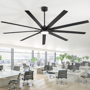 Airsurfer 84" Black Ceiling Fan with 3 Colors LED Light and Remote Control,9 Blades Ceiling Fan with 6 Speeds Reversible Quiet Motor & Memory Function - 1 of 4