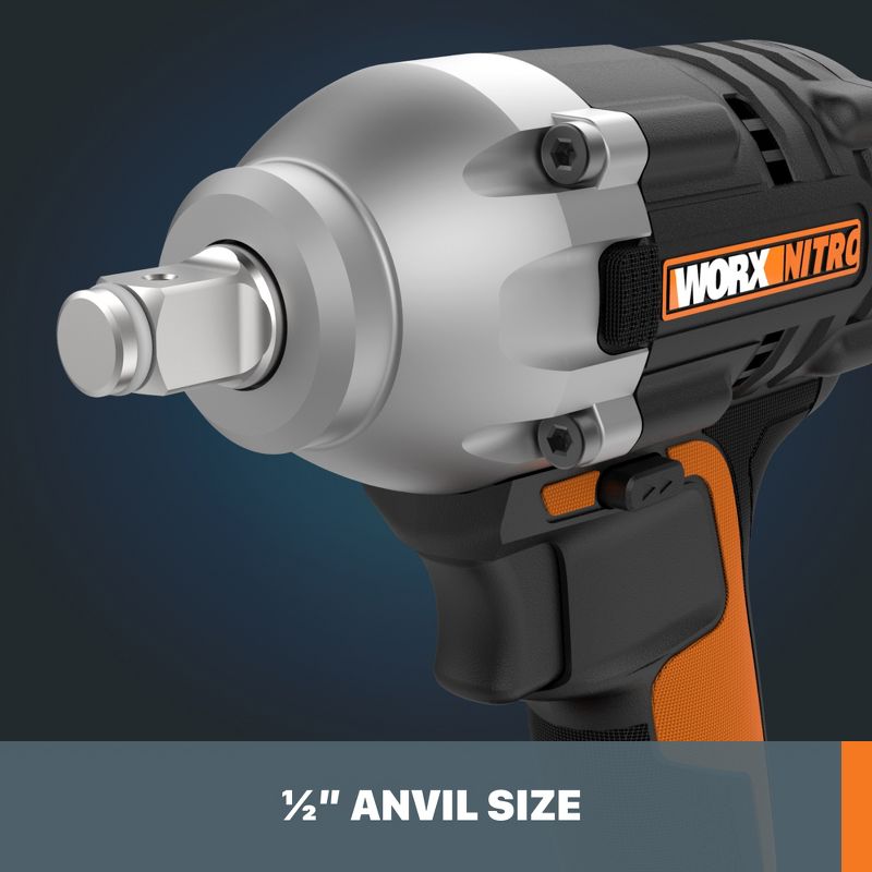 Worx Nitro WX272L.9 20V Power Share 1/2" Cordless Impact Wrench with Brushless Motor (Tool Only) Battery and Charger Not Included, 5 of 10