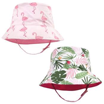 Hudson Baby Infant Girl Sun Protection Hat, Flamingo Tropical