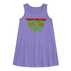 Girls' - Teenage Mutant Ninja Turtles - Movie Logo Graphic Sleeveless Aline Dress - 1 of 3