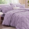 BAGOKIE 3 Pieces Floral Pinch Pleat Bed in a Bag Comforter Set for All Season - 2 of 4
