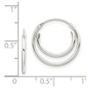 Black Bow Jewelry Sterling Silver, Endless Double Hoop Earrings - 17mm (5/8 Inch) - 4 of 4