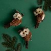 Northlight 3ct Owl Sisal Christmas Ornament Set 3.75" - Brown - 2 of 4