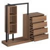 TIRAMISUBEST Wardrobe with 4 Drawers and 3 Shelves - Mobile Lateral Filing Cabinet, Locking Wheels, Adjustable Shelf - 3 of 4