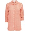 da-sh Women's Roll Tab 3/4 Sleeve Garment Washed Coral Blouse - 2 of 4