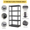 YONWAY 5 Tier Multifunctional Storage Rack Adjustable Garage Shelf Easy Assembly,Sturdy And Durable,For Garages,Gyms,31.5"W*15.7"D*63"H,Black - 4 of 4