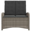vidaXL Garden Bench Adjustable with Cushion Grey Poly Rattan - 3 of 4