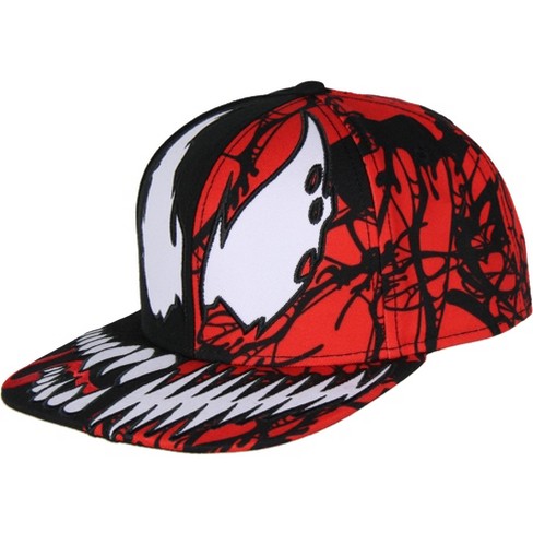 Marvel Comics Venom Carnage Split Face Embroidered Flat Bill Snapback Hat  Black : Target