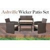 Balkene Home Ashville Conversation Wicker Outdoor Patio Set - Sofa, Table & Two Armchairs Included Khaki Cushions & Tempered Glass Top Easy Assembly - 3 of 4