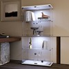 VYNXARIA Tempered Glass Display Cabinet,Wine & Storage Cabinet with Colorful LED Lights,Door Locks,Adjustable Feet for Uneven Ground,White - 2 of 4