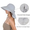 Anna-Kaci Womens Sun Hat Wide Brim Bucket Hats with Neck Flap and Ponytail Hole for Summer Beach Fishing Hiking - 4 of 4