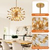 Parrot Uncle 35" 14-Light Gold Modern Chandelier Adjustable Wood Pendant Lamp - 3 of 4