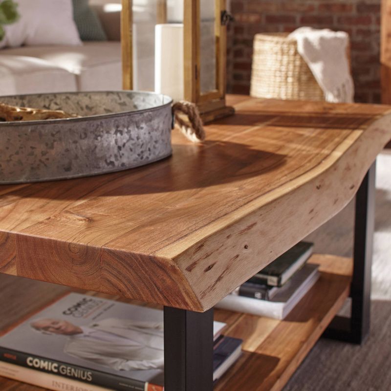 Alpine Live Edge Wood Coffee Table Natural - Alaterre Furniture, 5 of 7