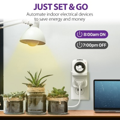 White Mechanical Programmable Indoor Outlet Timer