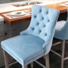 INFURNIC Counter and Bar Stools Velvet Upholstered Barstools with Tufted Back Nailhead Trim for Home, Light Blue, 23.6"*19.5"*40.7" - 2 of 4