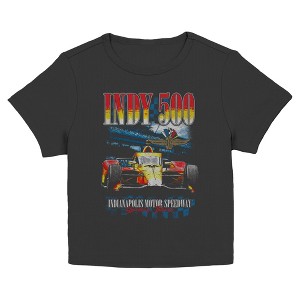 Juniors Indy 500 Distressed Red and Yellow Racing Car T Shirt - 1 of 4