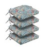 ARTPLAN Outdoor Chair Cushions for Patio Furniture, Waterproof Outdoor Cushions, Round Corner Patio Chair Cushions Set of 4 with Ties,17"x16"x2" - 3 of 4