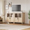 Acekool 29" Farmhouse Sideboard: Glass Door Cabinet with Adjustable Shelves, Narrow Storage for Kitchen, Dining & Small Spaces (Pear Finish) - 4 of 4
