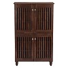 Fernanda Modern and Contemporary 4-Door Wooden Entryway Shoes Storage Tall Cabinet - Oak Brown - Baxton Studio - image 2 of 4