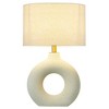 POWLIG 19" Modern Ceramic Table Lamp with Rattan Lamp Shade - for Living Room, Bedroom, or Office - 2 of 4