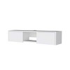 2-Door Floating TV Stand, Wall-Mounted, Compact Design with Concealed Storage and Open Shelf - 3 of 4