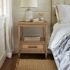 Gulches Tranquil Nightstand - Woven Cane Accent with Pewter Handle - 4 of 4