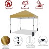 Acekool 10x10 Pop Up Canopy Tent, One-Person Setup Instant Shelter, Adjustable Heights, Wheeled Bag, Sandbags & Stakes, Outdoor Shade, White - 3 of 4