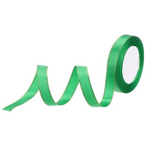 Unique Bargains Double Face Wide Satin Ribbon with Gold Edges for Wedding Bouquet - 1 of 4