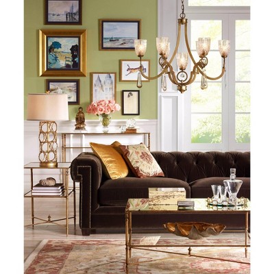 Olympus Gold Crystal Elegance 6-Light Dimmable Chandelier