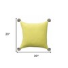 20" X 20" Light Beige And Dark Beige 100% Cotton Zippered Pillow - 3 of 4