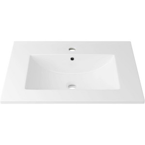 Gulches 24 in 18 Undermount Bathroom Sink in Glossy White Ceramic with Pre-Drilled Faucet Hole - 1 of 4