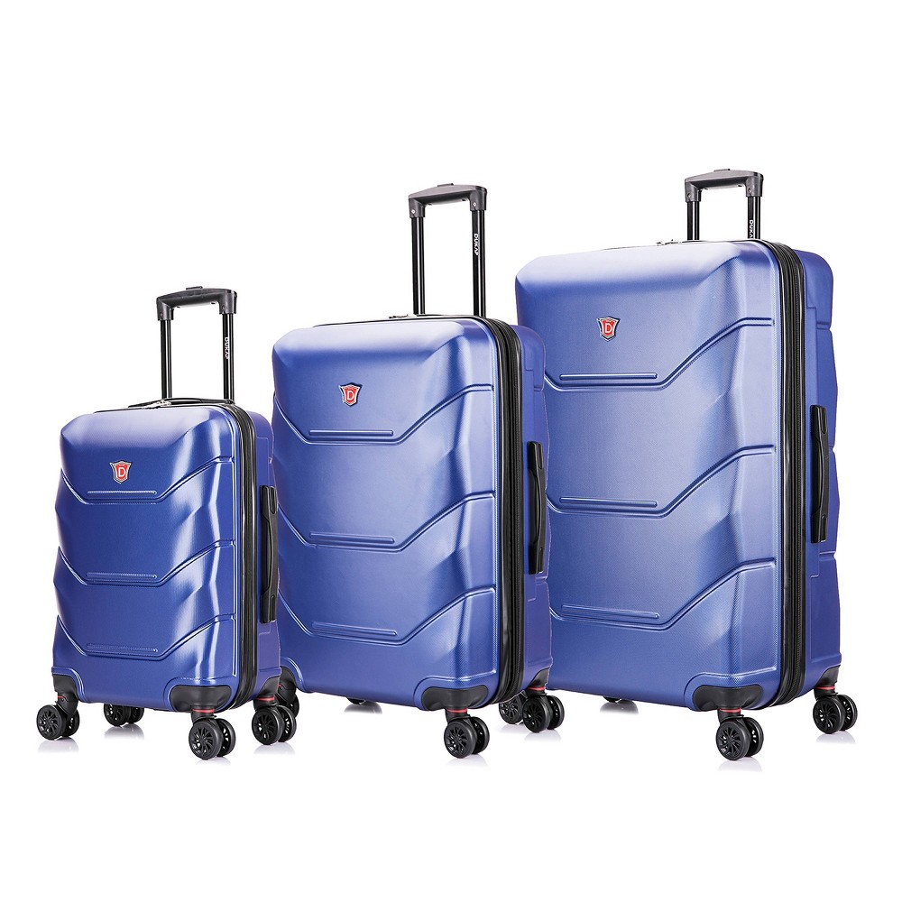 Photos - Luggage Dukap Zonix Lightweight 3pc Hardside Checked  Set - Blue 