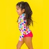RuffleButts Baby/Toddler Girls UPF50+ Long Sleeve Zipper Rash Guard 2-Piece - 4 of 4
