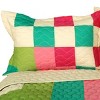 Slickblue Full/Queen Quilt Set, 100% TC Fabric Vermicelli Quilted Patchwork, Machine Washable, 3 Geometric Design, 3pc - 3 of 4