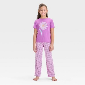 Girls' 3pc Printed Short Sleeve Pajama Set - Cat & Jack™ - 1 of 4