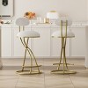 ChicFurnit Dining Chairs 2 PCS Round Bar Stools Bar Chairs Armless Velvet Barstools for Counter, Kitchen Island, White, 17.12"*14.96"*36.61" - 3 of 4
