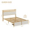 Bed Frame with Storage Headboard, Platform Metal Bed with Charging Station & 2 Drawers, No Box Spring Needed - 2 of 4