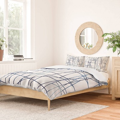 Architecture Indigo Gabriela Fuente Duvet Cover Set White/Blue - Deny Designs
