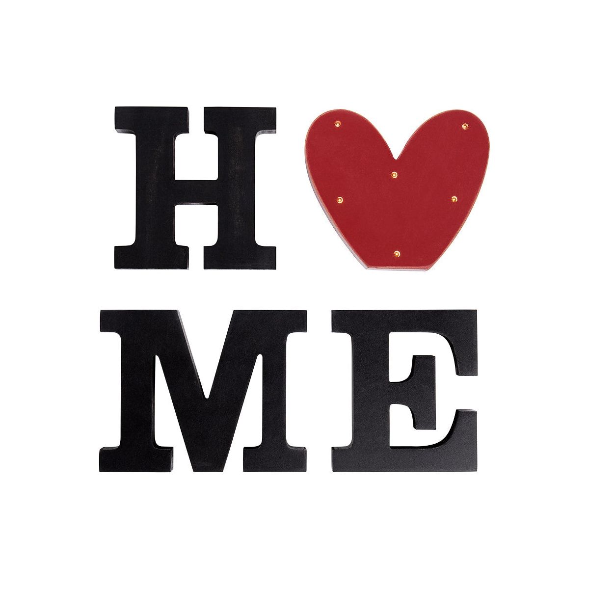 The Lakeside Collection Home Sign with Lighted Heart or Set of 4 Icons -