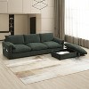 96.5'' L-Shaped Sectional Sofa with Storage Ottoman, USB Charger, and Phone Holder Chenille Upholstery 4-Seat Couch for Living Room - 3 of 4