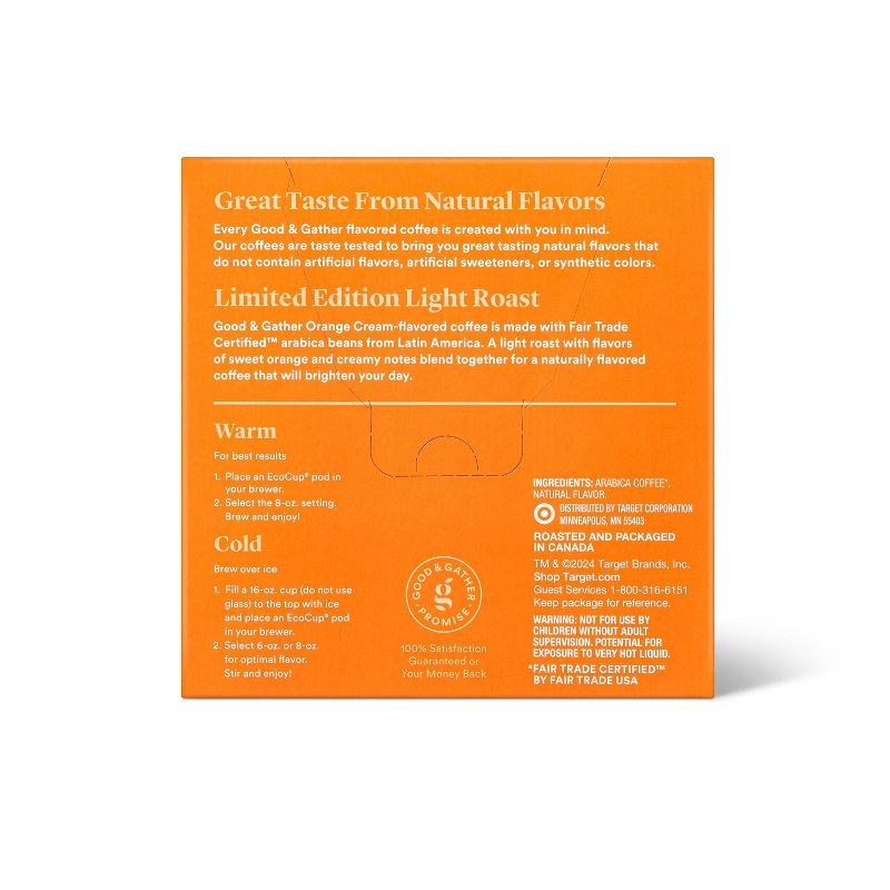 Naturally Flavored Orange Cream with Other Natural Flavors Light Roast Arabica Coffee Pods  - 16ct - Good &#38; Gather&#8482;, 4 of 7