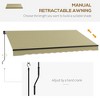 Resenkos Patio Awning, Outdoor Sun Shade Shelter Cover Awnings,13' x 8' Patio Awning with UV Protection and Easy Crank Opening, - 3 of 4