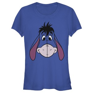 Juniors Womens Winnie the Pooh Eeyore Big Face T-Shirt - 1 of 4