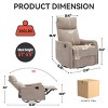 Swivel Rocker Recliner Chair with Heat and Massage, Manual Recliner Chair for Living Room, Fabric Lounge Recliner Chair - Koiai - 4 of 4
