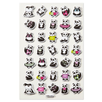 Keshikko Study Puffy Stickers - Kawaii Panda - Making Life Cuter