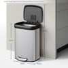 13 Gallon / 50 L Stainless Steel Trash Can with Lid, Large Garbage Can for Kitchen, Rustproof Step-on Kitchen Metal Trash Bin with Liner Rim - 3 of 4